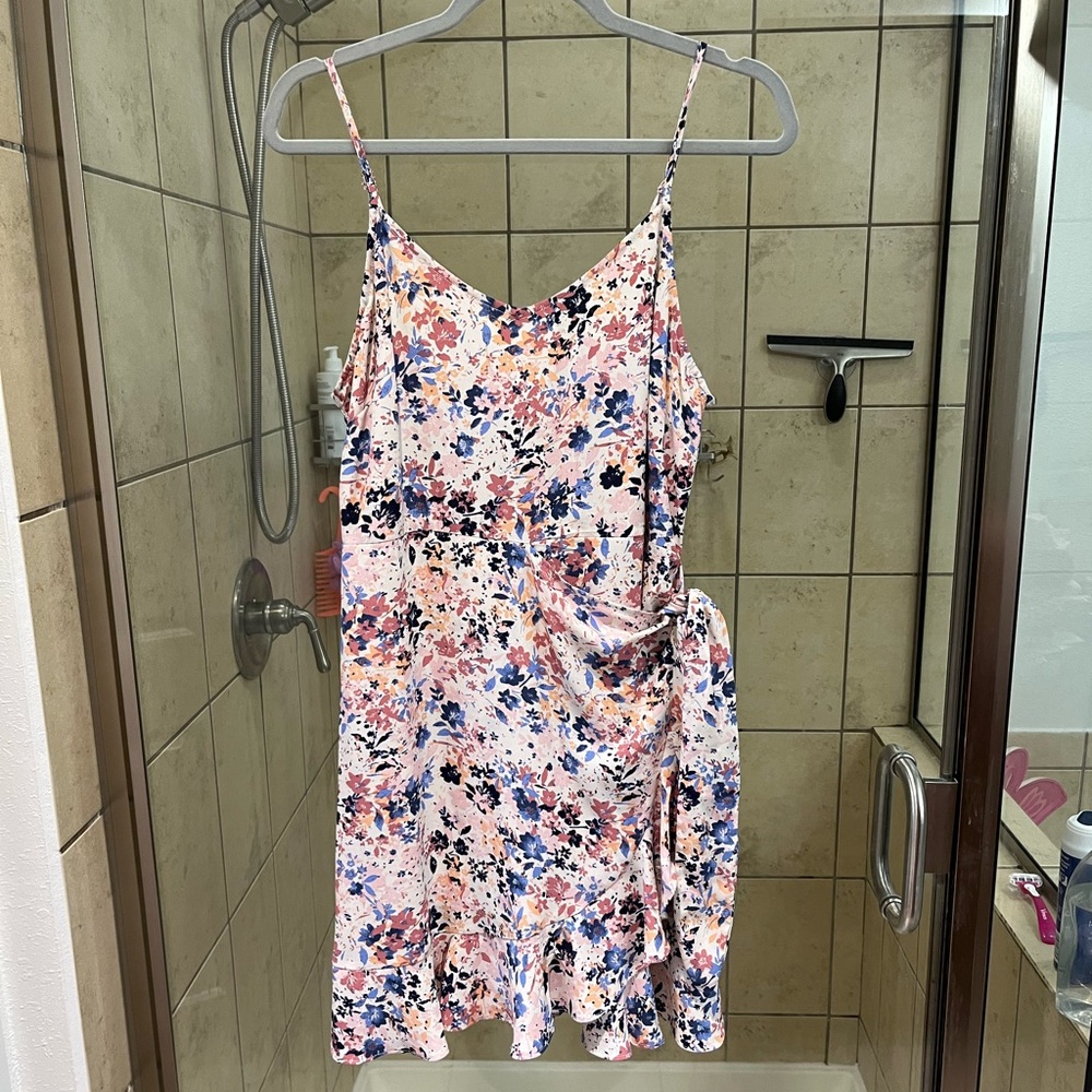 Altar'd State Floral Mini Dress - Pink and Blue